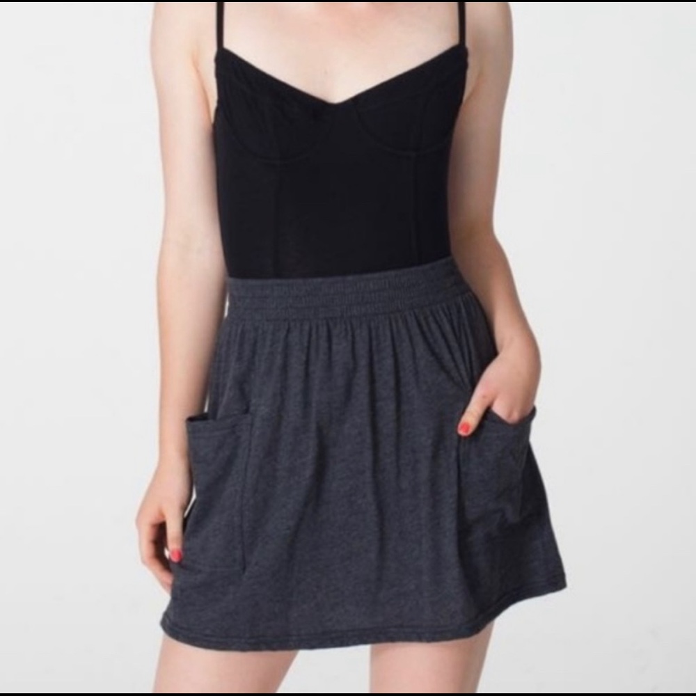 American Apparel Gray High Waisted Skirt